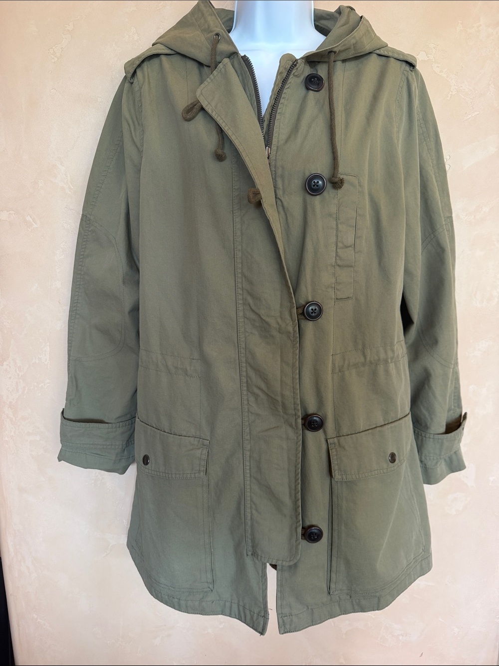 GAP Olive Green Hooded Utility Jacket